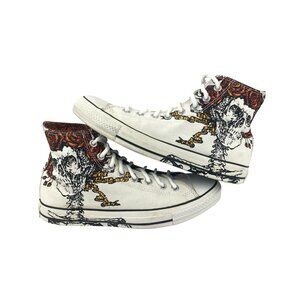 Converse Chuck Taylor Hi Grateful Dead Bertha Skulls Roses White Men 9 Women 11